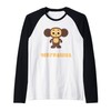 Entando Design Kids Unisex-Adults XX-Large Black Cartoon Character Raglan Baseball