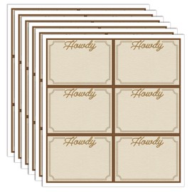 Humyoun 100 Pcs Wild West Name Tags 2.5x3.5 Inch Self-Adhesive Cowboy Name Stickers for Birthday Party, Western Theme Party Supplies