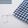 Mywinlle Navy Blue Gingham Pompom Duvet Cover Bedding Set Queen
