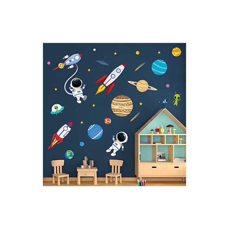 Decalmile - Calcomanías de pared para el espacio exterior, planetas
