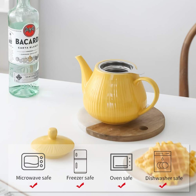 KOOV Ceramic Teapot with Infuser, 40 ounce Tea Pot with