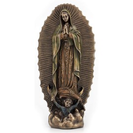 Veronese Design 6 1/8" Our Lady Of Guadalupe Virgin Mary Religious Statue Cold Cast Resin Bronze Finish Home Decor Figurine
