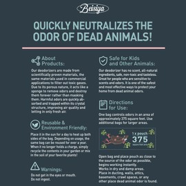 Reusable Deodorant Pouch for Dead Rodent in Wall Smell -Safe Indoor & Outdoor Use, Fresh & Effective,Cover 375 Sq Ft, 1 Bag