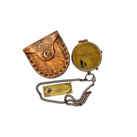 Sailor's Art Pocket Compass | Camping Travelling Equipment | Boat Brass Compass with a Beautiful Quote Engraved for Daughter | Leather case | Gifts for Daughter | Nautical Navy Compass