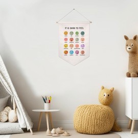 Cool Kids Read Books Banner Reading Corner Decor Kids Wall Art Playroom Canvas Hanging Decor Classroom Reading Encouragement Banner Hanging Feelings School Pennant Flag Art (Feelings Chart)