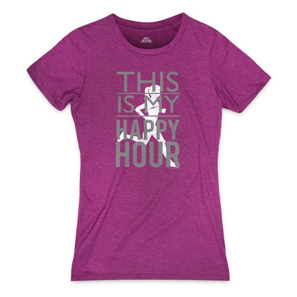 Gone For a Run This is My Happy Hour Women's T-Shirt | Runners Tees Lush Berry | Adult Small