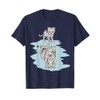 Bambino Gatto Specchio Riflesso Tigre Bianca Gattino Kawaii Maglietta