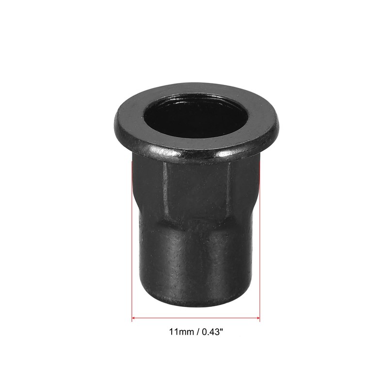 sourcing map M8 Rivet Nuts, Thread Half Hexagonal Carbon Steel
