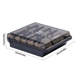 XEERUN Business Card Box, 1000 Cards Business Cards Storage Box with 8 Dividers and A-Z Index Tabs, Business Card Box, for Offices, Schools, Hospitals, Law Firms (Grey)