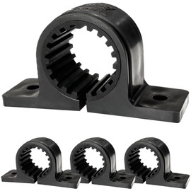 Kouei KFBS01B-1105 Vibration Proof Resin Saddle Band, 0.7 inch (18 mm), Pipe Strap, Fastener, PVC Pipe, Fastener, Lightweight, 4 Pieces, Black