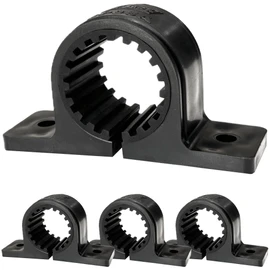 Kouei KFBS01B-1105 Vibration Proof Resin Saddle Band, 0.7 inch (18 mm), Pipe Strap, Fastener, PVC Pipe, Fastener, Lightweight, 4 Pieces, Black