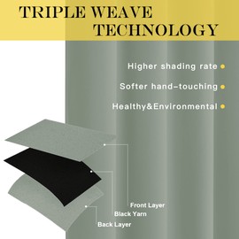 NICETOWN Blackout Sage Green Curtain 84 inch Length for Bedroom - Thermal Insulated Grommet Room Darkening Window Drape Sound Dampening for Living Room, W52 x L84, 1 Panel