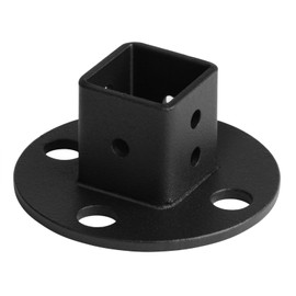OTTFF 8 Pack Black Square Post Flange Base Anchor Fits 1" x 1" Square Tube, Deck Fence Railing Floor Mount Bracket, Steel