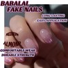 BABALAL Press on Nails Medium Almond Fake Nails Purple Glue