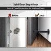 Door Stops, 6 Inch Long Door Stopper, Wall Mount, Black