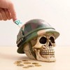 OOTB 78/5759 Polyresin Savings Bank with Lock, Skull with Army