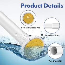 Shower Curtain Rod Adjustable 32"-80", Tension Shower Curtain Rod No Drilling Stainless Steel Rust Proof for RV Bathroom Shower Stall Apartment, White