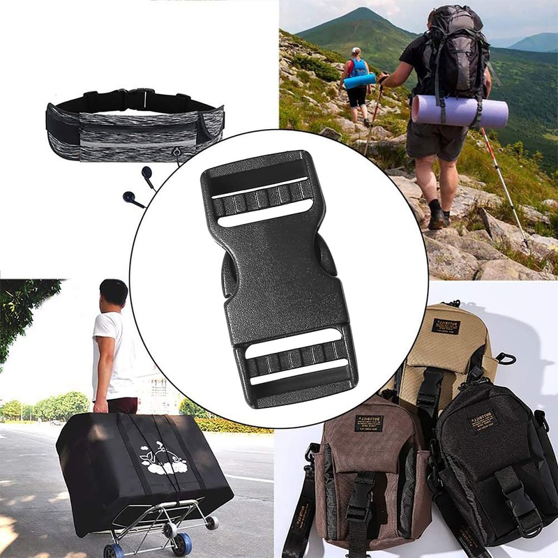 IRYNA 4Pcs Plastic Slide Rectangle Buckles Quick Release Buckle Snap