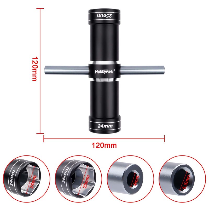 HobbyPark RC Hex Nut Driver Set 24mm 25mm 4mm 5mm