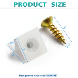 SYJINHUASY 50 Packs Mending Wedges Fixing Sagging Drawer Bottoms Furniture Chest,90 Degree Drawer Plastic Angle Code Bracket Fastener with 50Pcs Screws