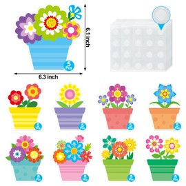45 Pcs Springtime Flower Cutouts Flower Craft Cutouts Floral Note Cards for Spring Bulletin Board Springtime Classroom Wall Spring Tea Party Decoration