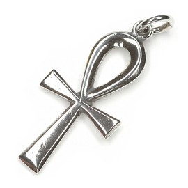 NKlaus Ankh pendant 925 silver oxidised 3 cm Egyptian symbol amulet pendant 7926, Silver