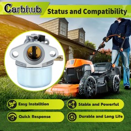 Carbhub 917.375820 Carburetor for Husqvarna HU 625HWT Weed Trimmer HU775L 6522SH HU675FE Lawn Mower 675EX 6.75hp Engine Replace for 917.375820 917.375363 917.374453 917.375950