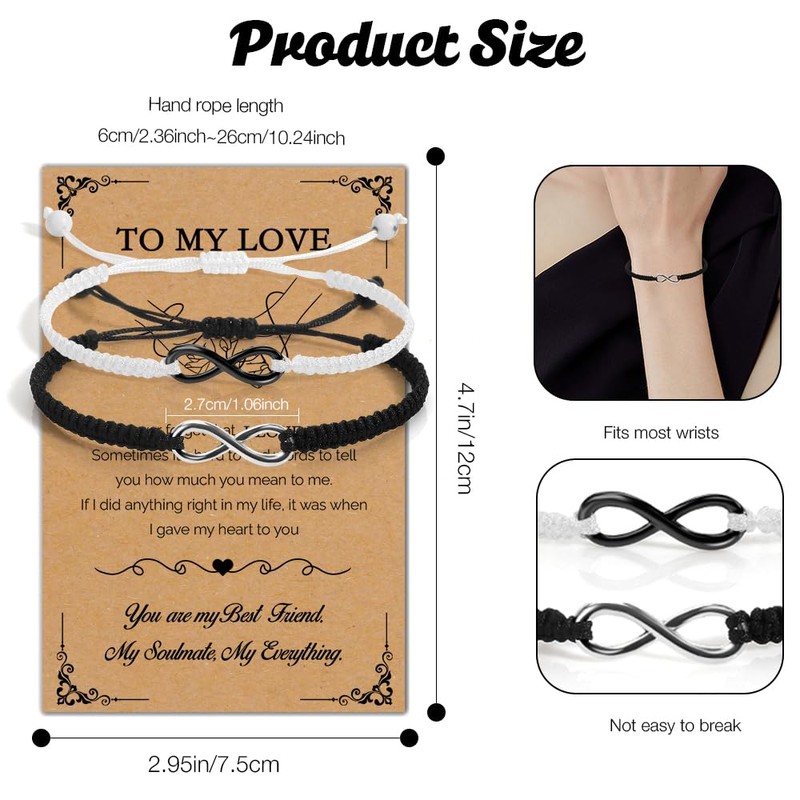 Hisxierng Love Gifts for Her Him Couples Bracelets Gift for
