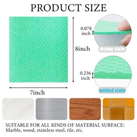 6 Pack Swedish Dishcloths Washing Dishes Non-Scratch Reusable Paper Towels Absorbent Cellulose Sponge Dish Cloths Washable Don't Smell Kitchen Quick Drying Cleaning Cloths(Green&Blue&Purple)