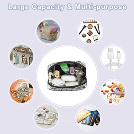 Cosmetic Bag, Small Cosmetic Bag, Women's PU Leather, Portable, Toiletry Bag, Waterproof Travel Cosmetic Accessory Organiser, Multifunctional Mini Makeup Bag, Purse, Toiletry Bag for Women, short