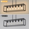 Boncoo 6 Light Black Chandeliers for Dining Room, Adjustable Height