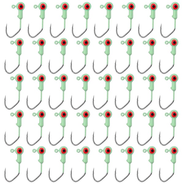 Gosknor 40pcs Glow in The Dark Crappie Jig Heads, Night