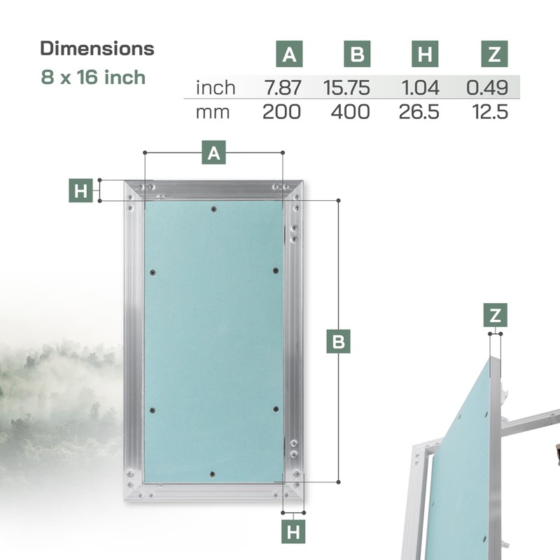 Vent Systems 8" x 16" Inch Access Panel - Drywall,