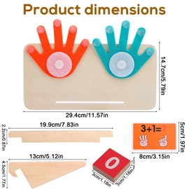 Preschool Learning Toys for 3-5 Year Old Kids, Educational Math Manipulatives Counting Blocks Montessori Toys Finger Counting Math Toy for Homeschool Kindergarten Supplies