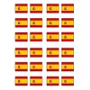 24 Spanish Flag Wafer Cupcake Toppers, Spain Edible Premium Thickness