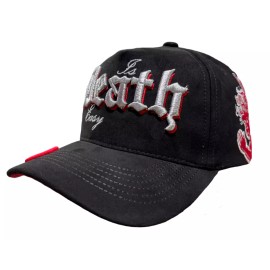 DIEZ-CU4TRO HATS MENS BLACK SNAPBACK CROOK 10-4DEATH BLK