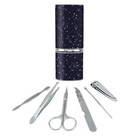 Stars and Zodiac Constellations Pattern Stainless Steel Manicure Pedicure Grooming Beauty Care Travel Kit