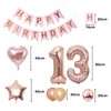 13th Birthday Balloons, Balloons, Decoration Set, Number Balloons, 13, Happy