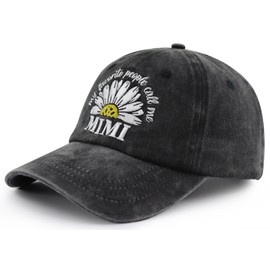 Mimi Gifts for Grandma, Funny Daisy Decor Mimi Mothers Day Hat, Best Grandmother Baseball Cap, Thanksgiving Christmas Birthday Gift for Grandma Mom Gigi Black