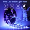 YGS-Tech 16.4FT UV Black Light LED Strip, 3528 385nm-400nm USB