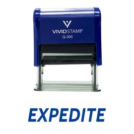 EXPEDITE Self Inking Rubber Stamp (Blue Ink) - Large