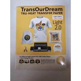 TransOurDream Tru-Heat Transfer Paper - LIGHT OR DARK FABRIC - 8.5x11, PK of 20