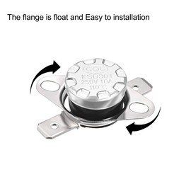 uxcell KSD301 Thermostat 110°C/230°F 10A Normally Closed N.C Adjust Snap Disc Temperature Switch 5pcs