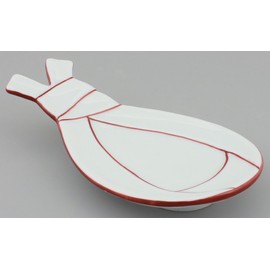 24to3 465816 Nishitomi Pottery Arita Ware Plate, Tansei Kiln, Small Plate, Plate, Vermilion, New Year, Dinnerware, Made in Japan