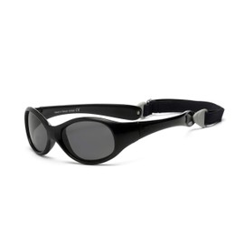 Real Shades UVeez Banded Wraparound Babies Shades, Black, 2 Months Plus