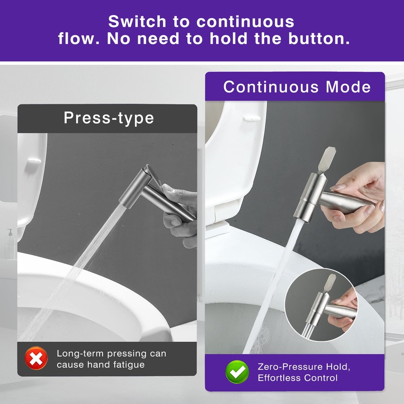 Tugbagocer Bidet Toilet Sprayer Head Stainless Steel Handheld Sprayer for