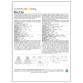 Butterick Schnittmuster 6336 OSZ Puppe Kleidung nähen Muster, 18