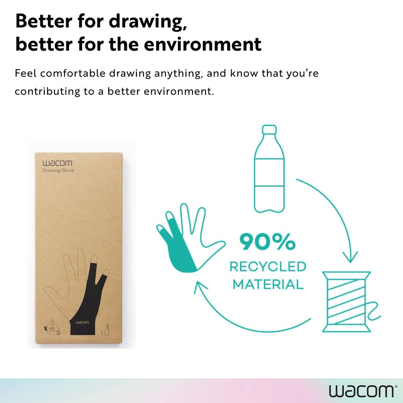 Wacom Drawing Glove, Two-Finger Artist Glove for Drawing Tablet Pen