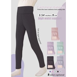 Girls' Fleece-Lined Thermal Leggings, High-Waisted, Warm Pants for Toddlers and Kids, Soft and Stretchy for Cold Weather Black