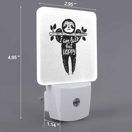 Chrobak LED Night Light,Cartoon Sloth Bear Hanging Branch LED Night Light Plug into Wall with Dusk to Dawn Light Sensor White Energy Efficient Nightlight for Bedroom Hallway Living Room Kitchen